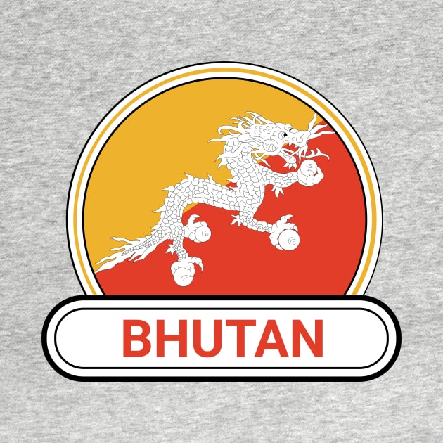 Bhutan Country Badge - Bhutan Flag by Yesteeyear